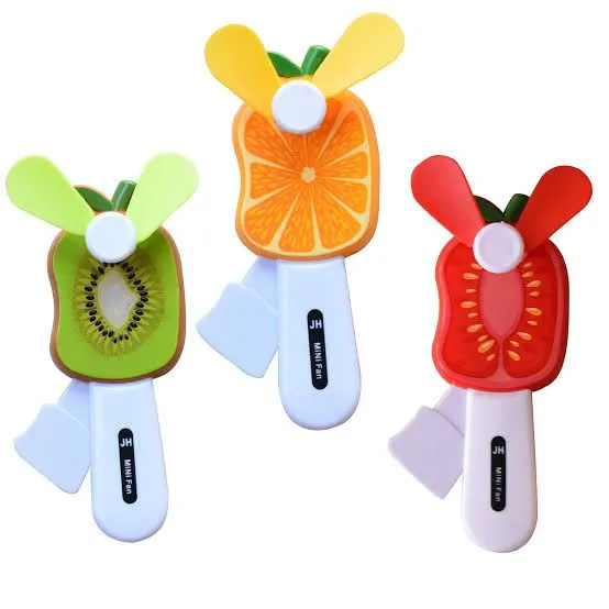 Interesting Palm Pressure Mini Fan Fruit Shape Cute Squeeze Toys / Cool Summer Fan/ Fan Without Battery (Multi Color) image 1