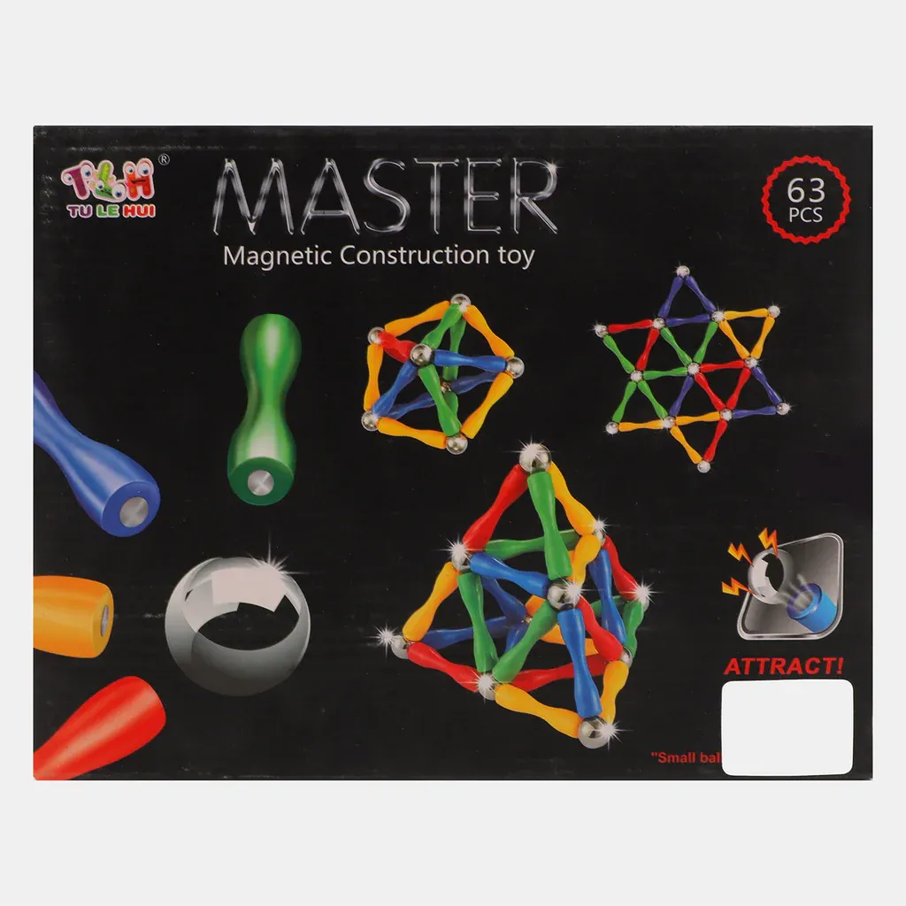 Magnetic Building Set - Educational and Stimulating Magnetic Toy for Both Kids and Adults, 3D Building Blocks & Tiles Puzzle 63 Pcs & 124 Pcs image 8