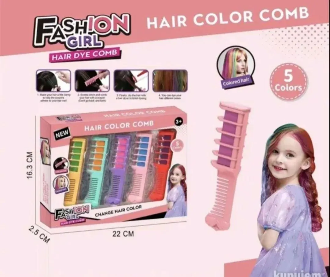 Hair Chalk Comb, 5Colors Temporary Hair Dye Marker Gifts for Adults 8 9 10 11 12 years old Girls Kids for Halloween Christmas Birthday Party, Cosplay image 7