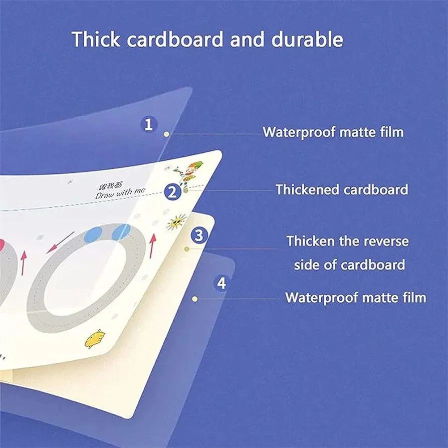 Magical Tracing Workbook Reusable Calligraphy Copybook Practice Drawing Book with Pen and Eraser,Help Children Improve Concentration and Hand-Eye Coordination 64 Pages image 7