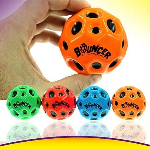Space Ball, Rubber Bouncing Ball, 2.6 inch Super high Bouncing Space Ball, Helps Improve Hand-Eye Coordination Sensory Skills, Easy to Grip and Catch Bouncing Ball Space Ball Space Theme Bouncy Balls High Resilience Hole Ball Mini Bouncing Ball Toy Space image 6