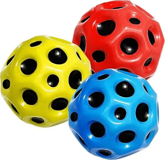 Space Ball, Rubber Bouncing Ball, 2.6 inch Super high Bouncing Space Ball, Helps Improve Hand-Eye Coordination Sensory Skills, Easy to Grip and Catch Bouncing Ball Space Ball Space Theme Bouncy Balls High Resilience Hole Ball Mini Bouncing Ball Toy Space image 4