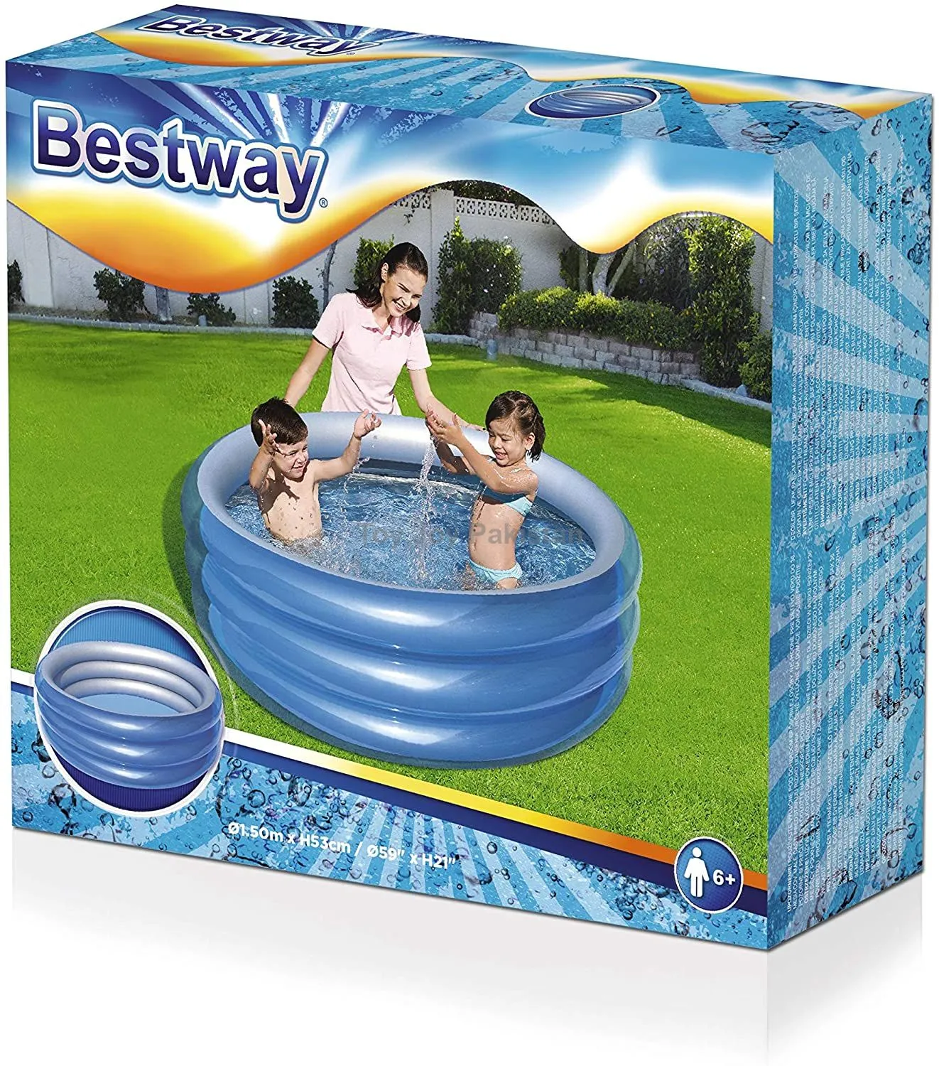 Bestway Pool 59"x21" Big Metallic 3 Ring Baby Pool image 2