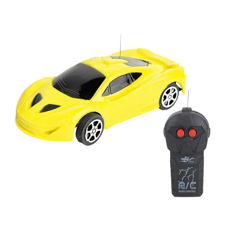 Remote Control High Speed Racing Car with Stylish Looks 1:18 Scale, Two Functions & Modern Design, RC Vehicle Toy for Kids (Require 5AA Batteries, Not Included) (Yellow) image 2
