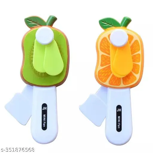 Interesting Palm Pressure Mini Fan Fruit Shape Cute Squeeze Toys / Cool Summer Fan/ Fan Without Battery (Multi Color) image 3