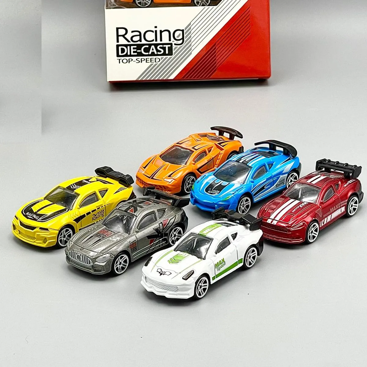 Top Speed Racing Die Cast Metallic Body Super Racing Cars - Pack Of 6