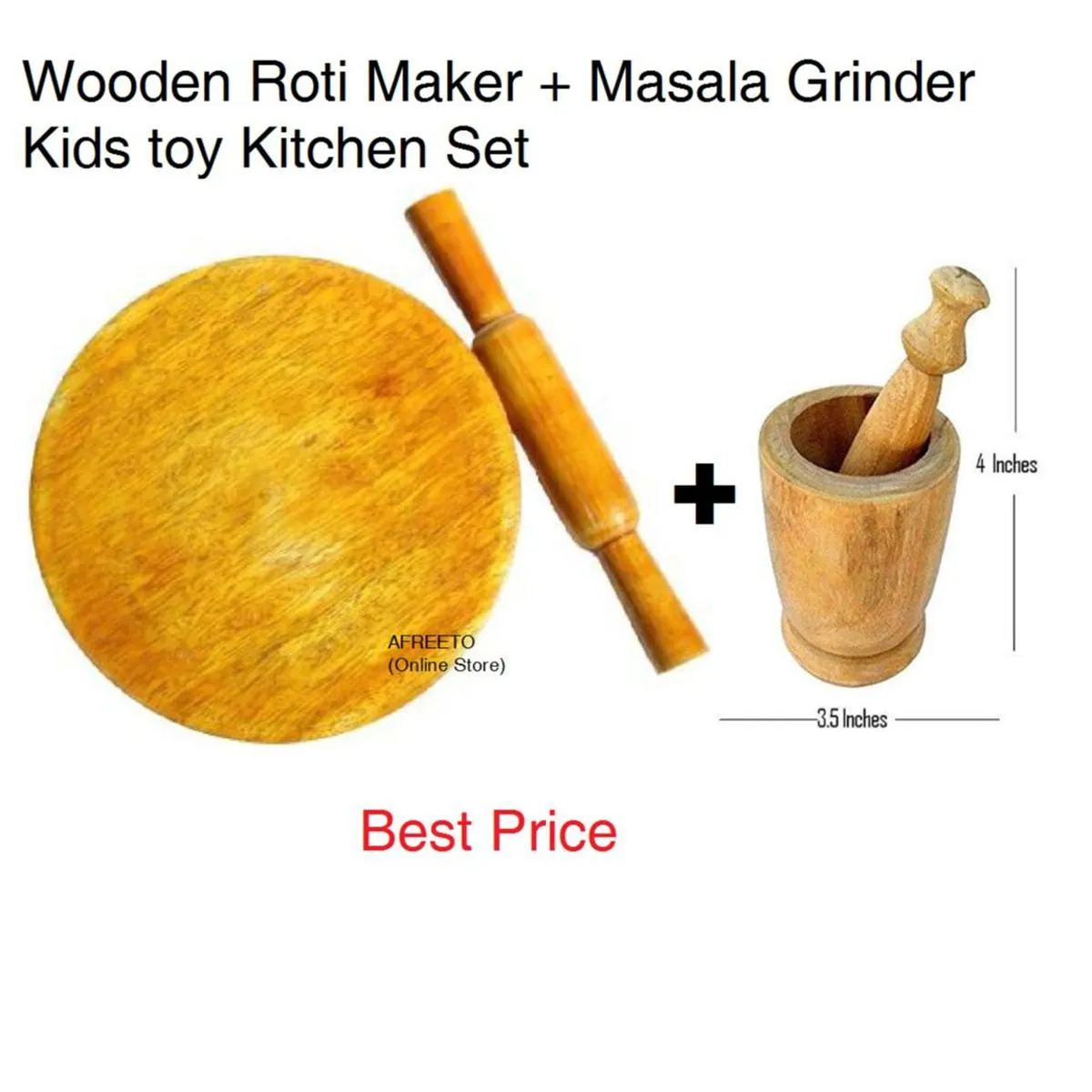 Mini roti maker Small Chakla Belan With Masala Grinfer Wooden Rolling Pin And Board Chakla Belan Toy For Girls