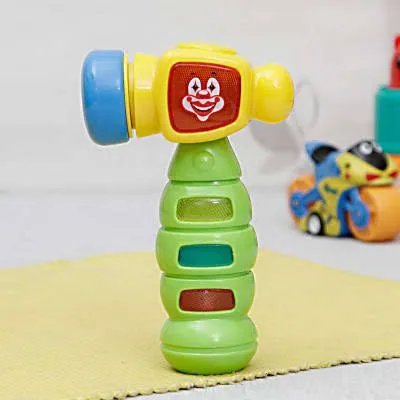Clown Hammer Light Up Toy Game with Sound Effects Play Time Hammer with Red Blue and Yellow Lights image 2