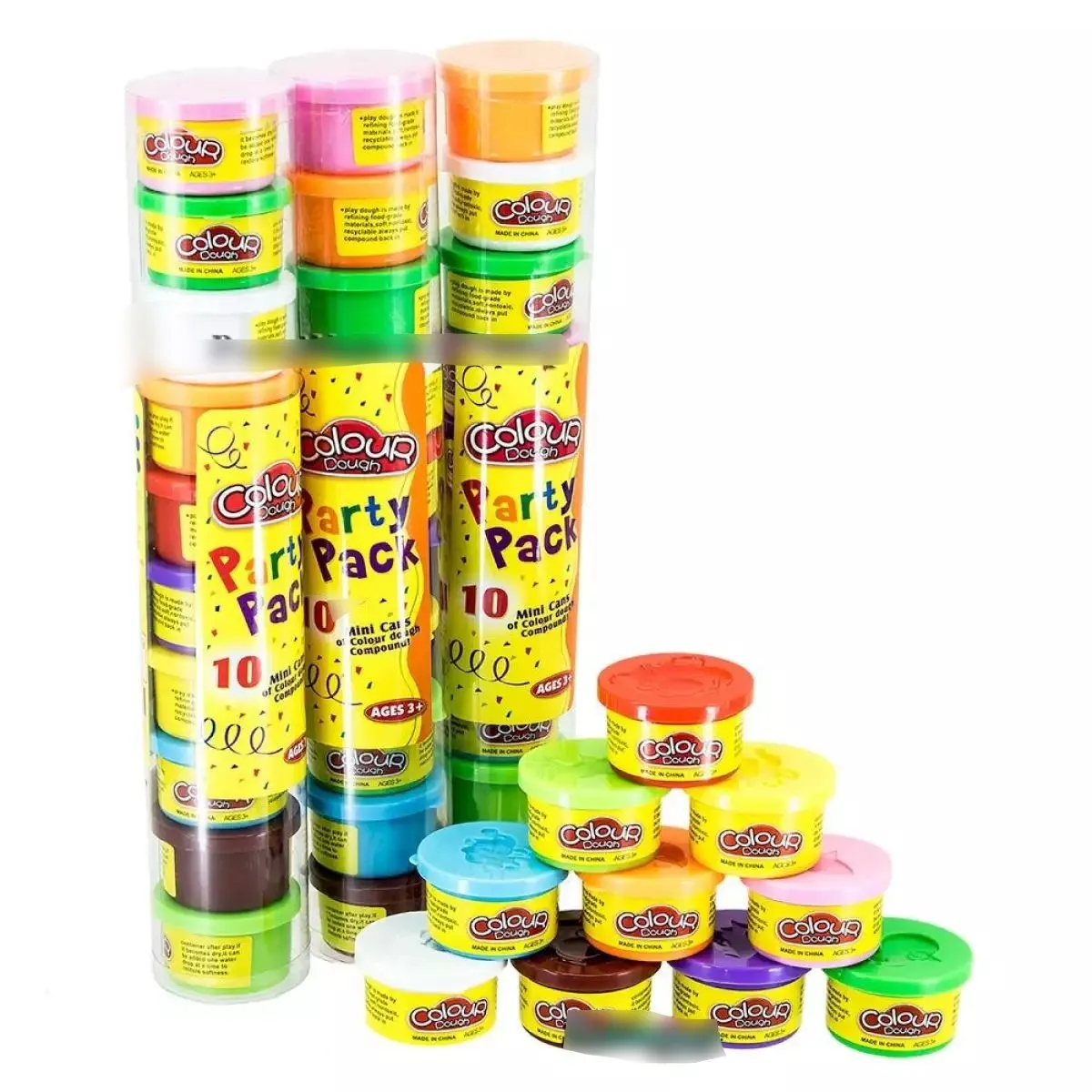 Pack of 10 Pack of Color Dough - w/ 6 BONUS Dough Cutters & Built-In Molding Lids Mega Modeling & Sculpting Playset With 10 Individual 2-Ounce Cans of Dough - Bulk Party Pack image 6