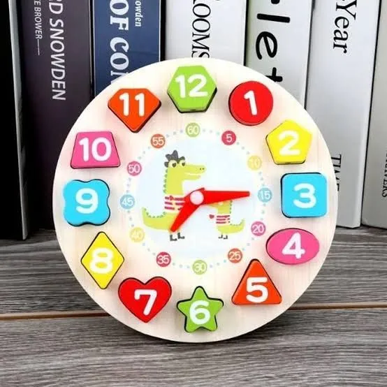 Wooden Shape Sorting Clock Educational ToyWooden Learning Clock Teaching Time Shape Sorting Number Blocks Puzzle ToyWooden Clock With Beads image 6