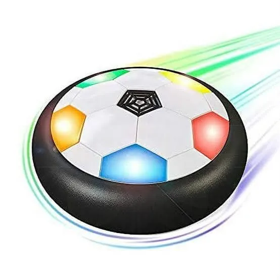 Hover Soccer Ball for Toddlers & Kids with Flashing Colored LED Lights - BamGo Hovering Football Toy for Indoors | Battery Operated Air Floating Disk for Children (Girls & Boys)