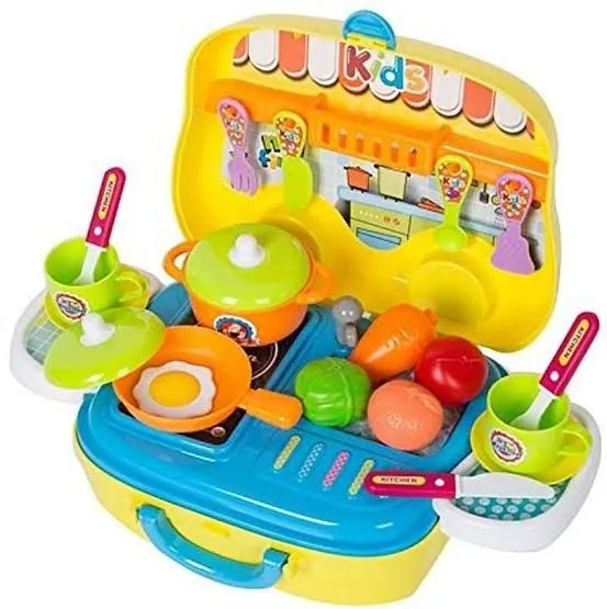 Plastic Luxury Kitchen Set Cooking Toy with Briefcase and Accessories Toys For Kids image 3