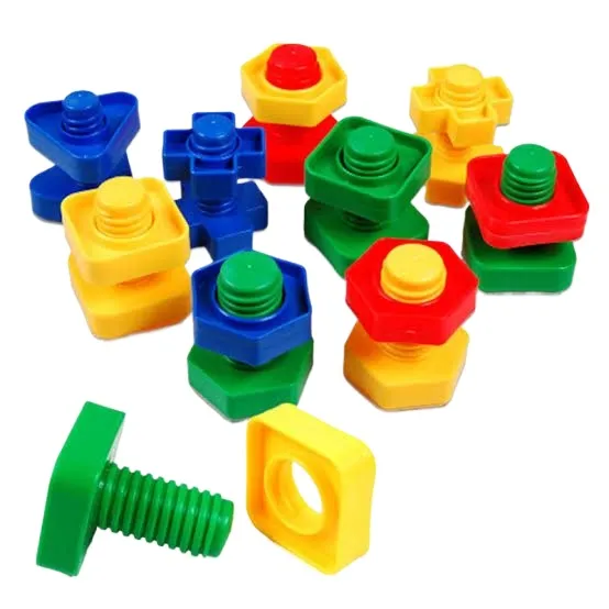 Kids Screwing Building Blocks Children Focus Screw Nut Shape Creative Mosaic Puzzle Toys for Children Plastic Educational Blocks