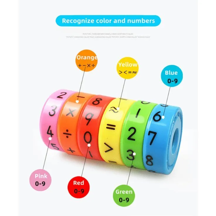 Children Magnetic Mathematics Digital Learning Educational Toys Magic Intelligence Arithmetic Maths Puzzle Cube For Kids Gift  Engaging Maths Teaching Toy: Detachable Magnetic Calculator For Kids - Add, Subtract, Multiply & Divide! image 5