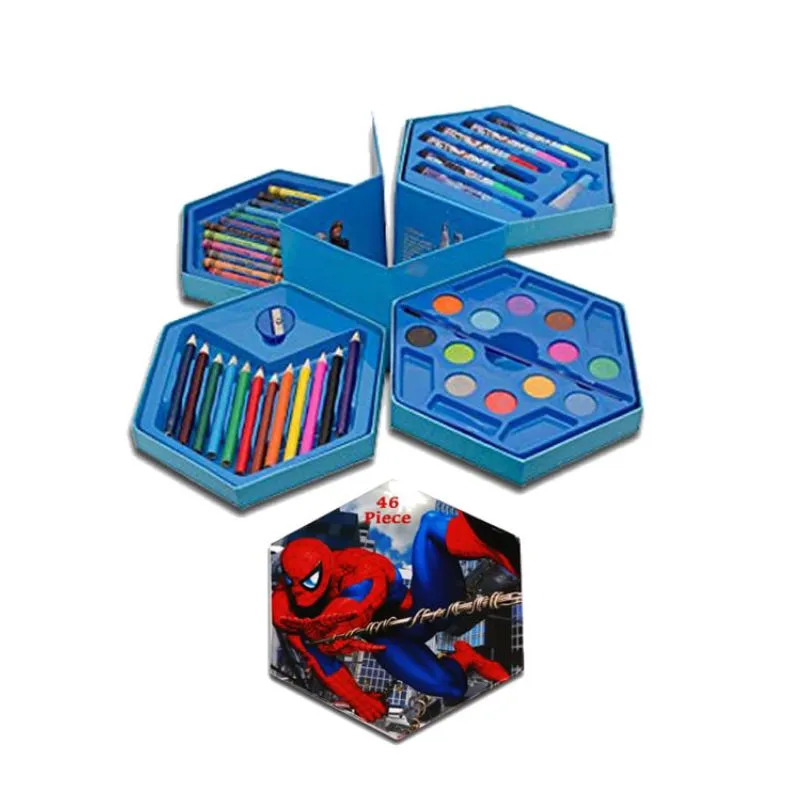 46 Pieces Coloring Kit Set - With Color Pencil, Crayons, Water Color, And Sketch Pens - Hexagon image 7