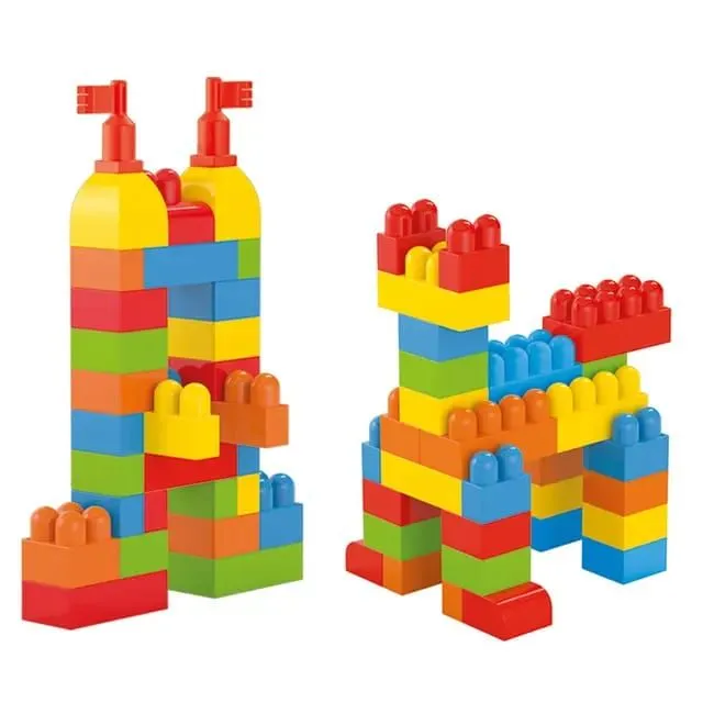 Building Blocks 54 - 95 Pieces large Big jumbo Mega Bricks construction educational Multi color block brick Assemble BPA Free toy set bag safe for kids video thumbnail