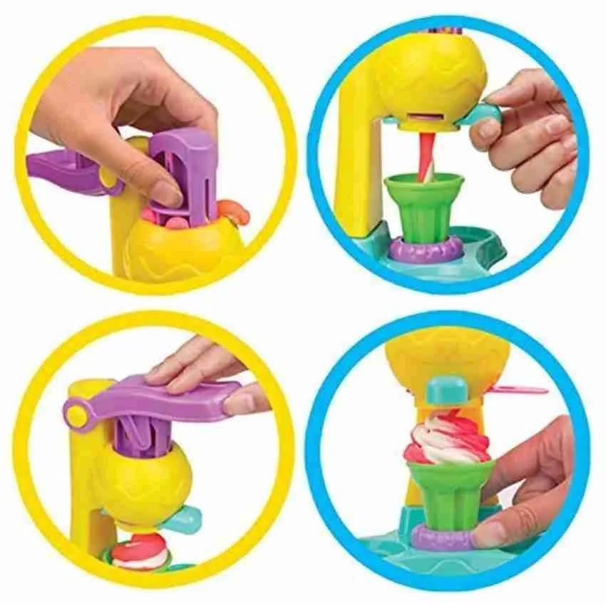 DIY Ice Cream Clay Play Set Toy Make Fancy Clay Ice Cream with Clay Real Clay Vending Machine Clay Tubs Non Toxic image 2