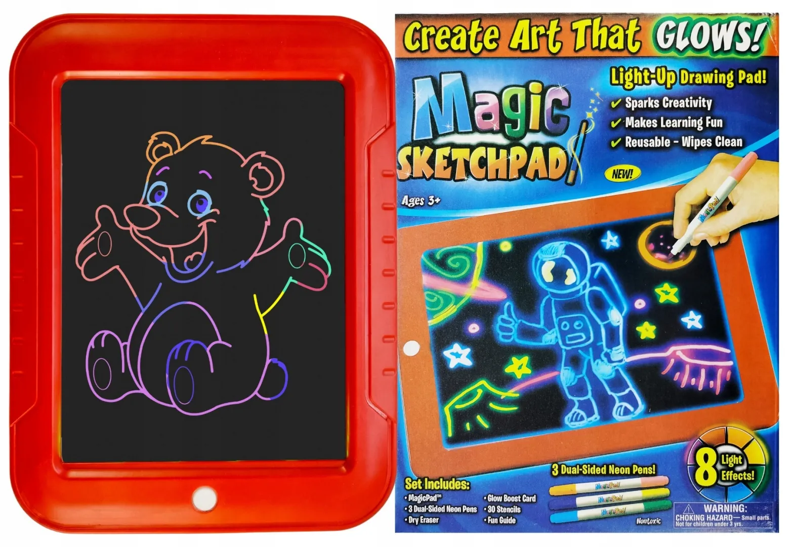3D Magic Drawing Pad With LED Light 3D Puzzle Board Sketchpad Creative Tablet Kids Toys Gift LED Lights Glow Art Drawing Toys image 4