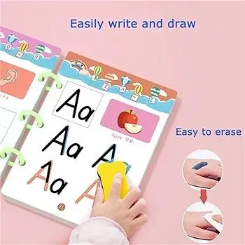 Magical Tracing Workbook Reusable Calligraphy Copybook Practice Drawing Book with Pen and Eraser,Help Children Improve Concentration and Hand-Eye Coordination 64 Pages image 2