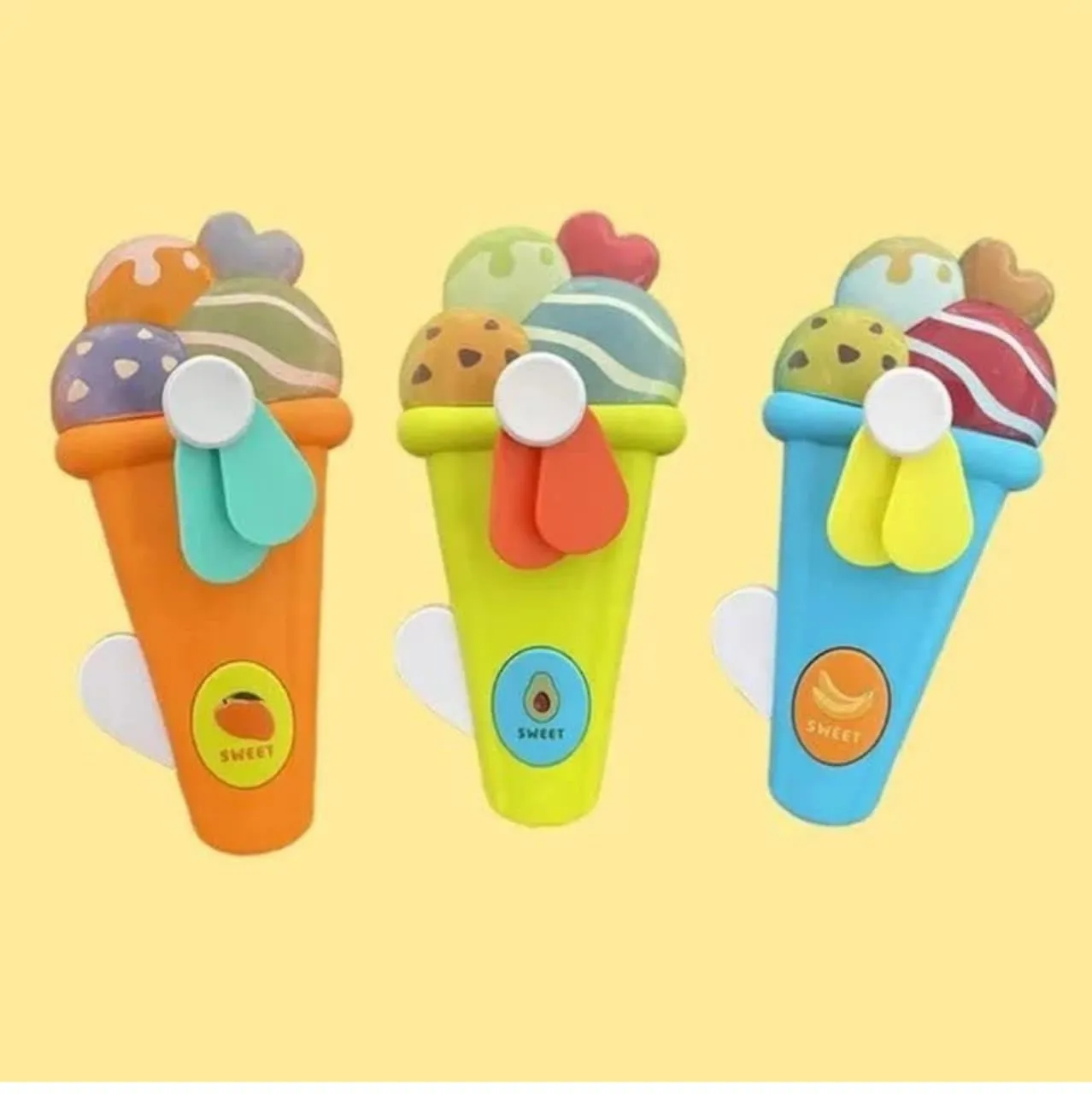 Interesting Palm Pressure Mini Fan Fruit Shape Cute Squeeze Toys / Cool Summer Fan/ Fan Without Battery (Multi Color) image 6