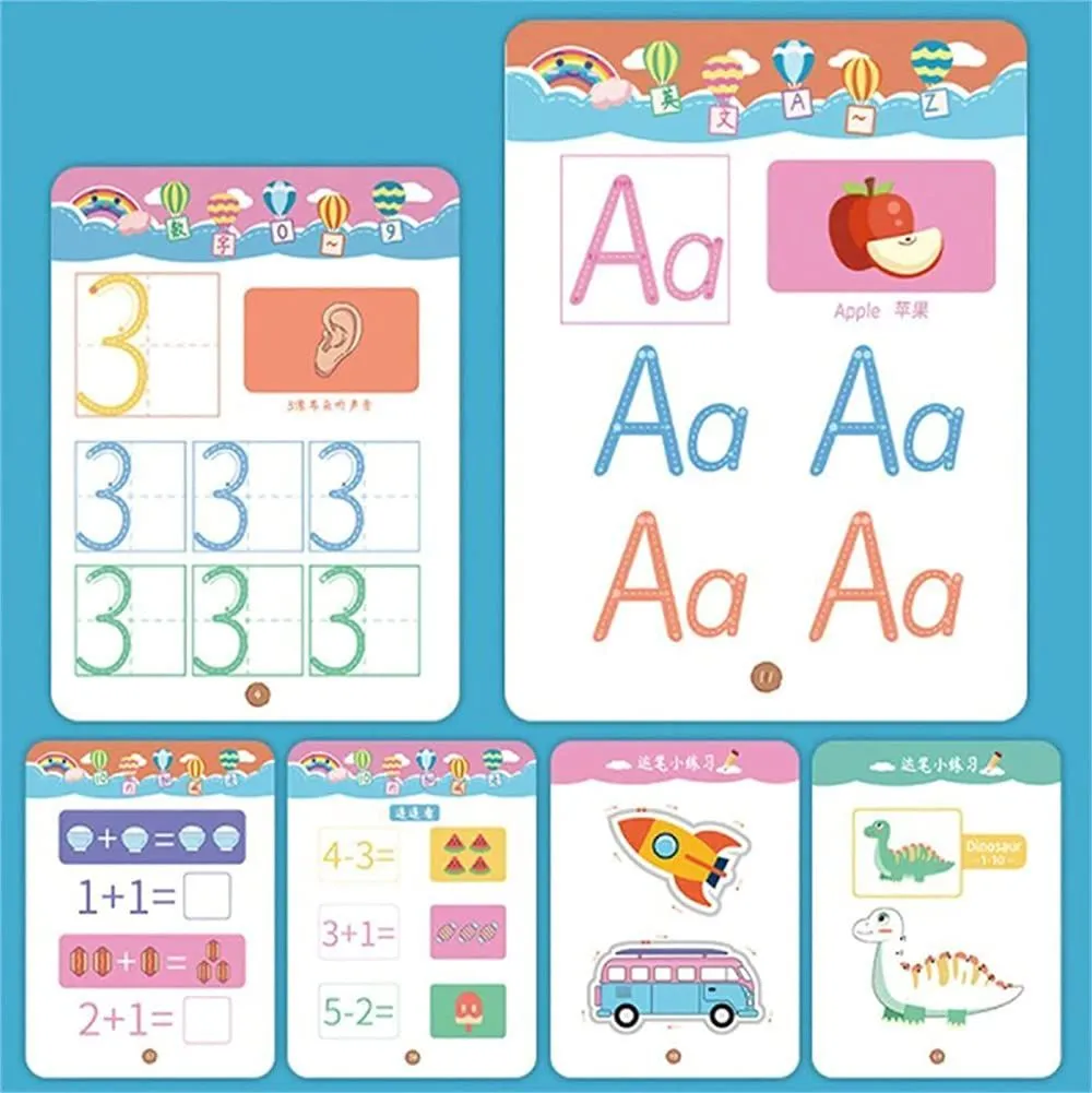 Magical Tracing Workbook Reusable Calligraphy Copybook Practice Drawing Book with Pen and Eraser,Help Children Improve Concentration and Hand-Eye Coordination 64 Pages image 3