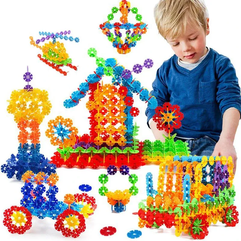 Pack Of 72 Pcs Snowflake Building Blocks Toy Baby Children Educational Toy DIY Assembling Bricks Kids image 4