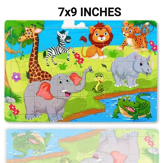 Wooden Jigsaw Puzzles Set for Kids Age 2-6 Year Old 30 Piece Colorful Wooden Puzzles for Toddler Children Learning Educational Puzzles Toys for Boys and Girls 