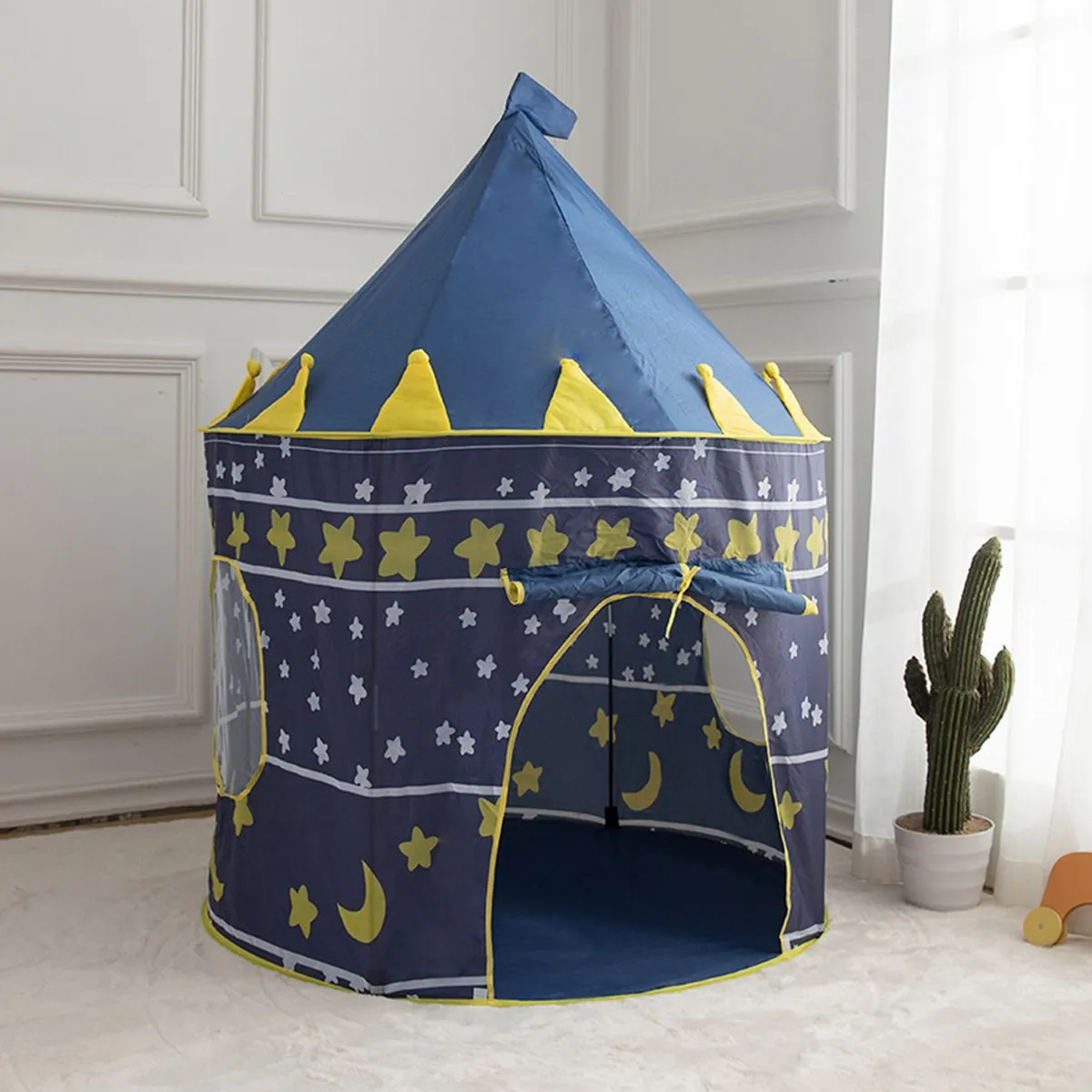 Kids Tent Toy Princess Playhouse - Toddler Play House Pink And Blue Castle for Kid Children Girls Boys Baby Indoor & Outdoor Toys Foldable Playhouses Tents with Carry Case Great Birthday Gift Idea image 2