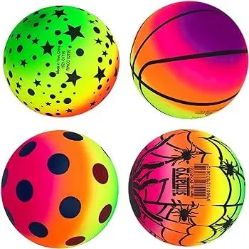 6 Inch Inflatable Rainbow Ball - Colorful Inflatable Beach Balls - Swimming Pool Toys Outdoor Game for Backyard Beach Party Supplies, 6 Inches image 4