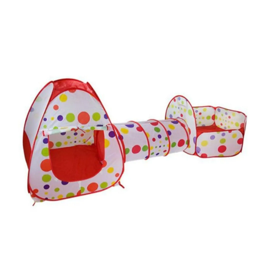 Nice baby 3 In1 Set Kids Play Tent Play Tunnel, Baby Ball Pit with Basketball Hoop, Pop Up Castle Tunnel Crawl Playhouse Toddlers Foldable Gifts for Boys&Girls(Balls Not Included) image 6