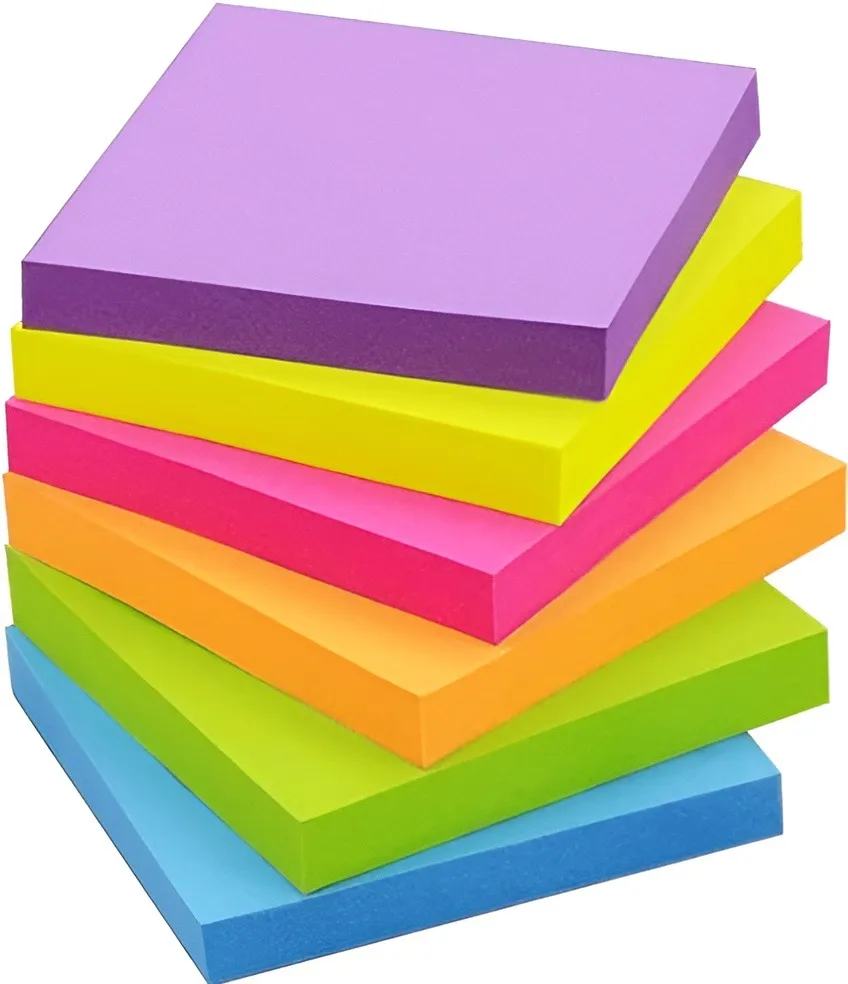Sticky Notes Post it Pastel Sticky Note Clear Self-Sticky Annotation, 3x3 Inch 76*76 MM  Waterproof Translucent Color Memo Pad for Office & School (Assorted, Pack of 100 Random Colours) image 1