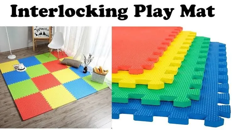 Foam Floor Mats - Interlocking EVA Foam Padding for Home Gym 2 x 2 Feet- Non-Toxic 4-Piece Play Mat Set for Toddlers, Babies, and Kids (Multicolor) image 3