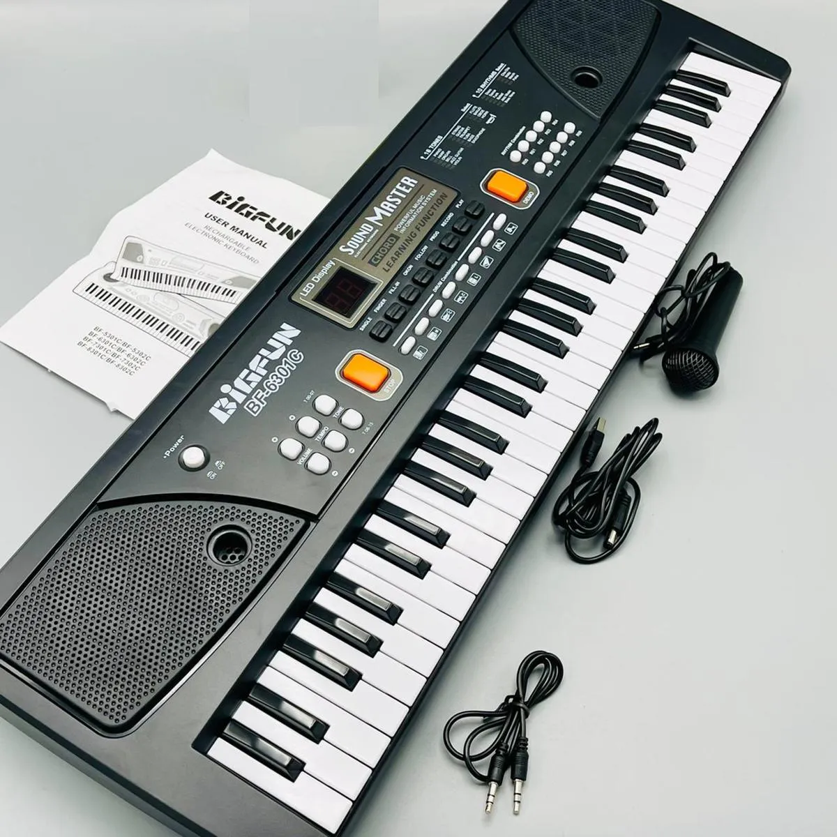 Big Fun 61 Keys Keyboard Piano , Piano for Kids With Microphone Portable Electronic Keyboards For Beginners Multi Keys Musical Toy for 3/4/5/6/7 Year Old Girls Boys - 61 Keys - Black image 1