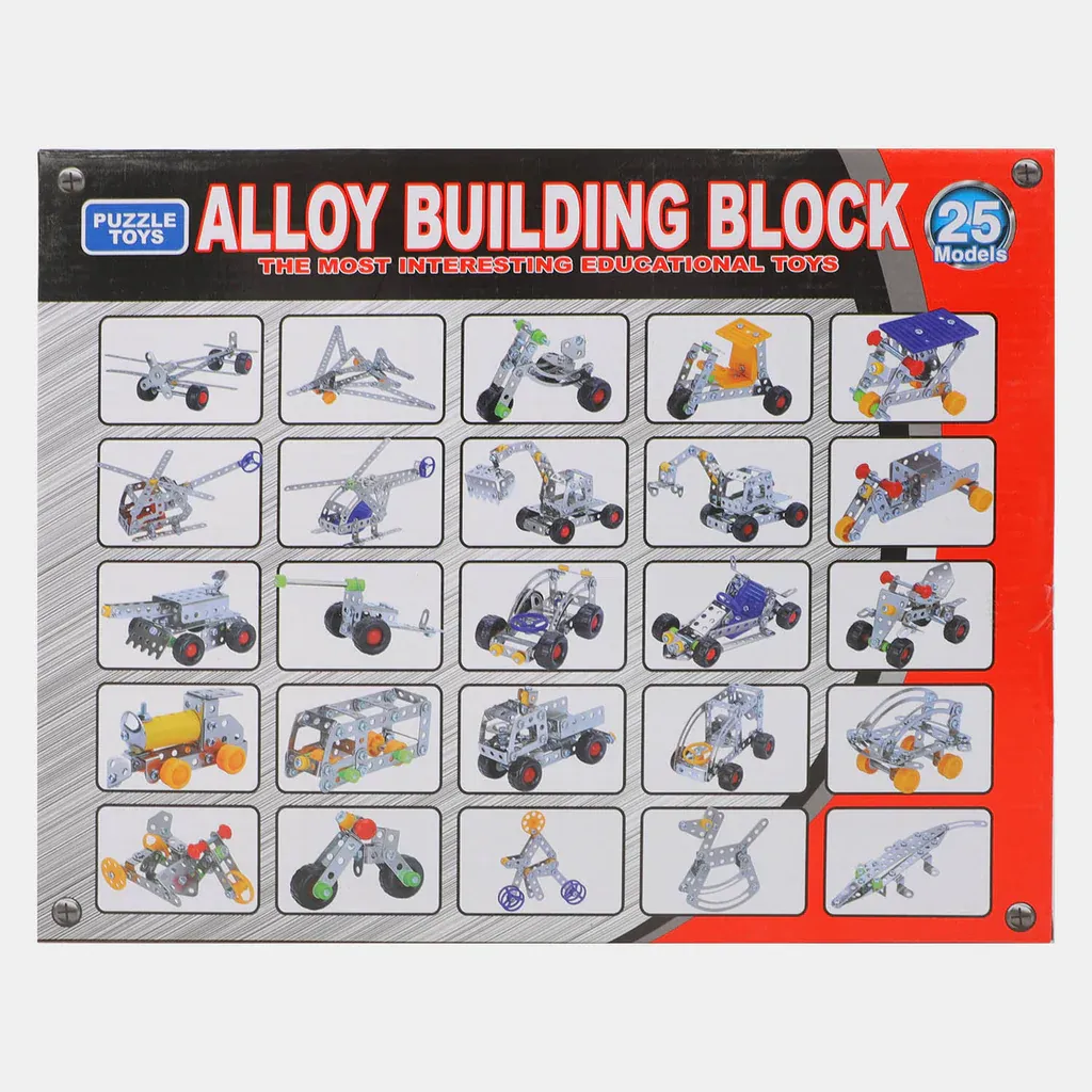 Alloy Puzzle Building Block Toys - Alloy Mechano Blocks Toy for Kids - Build, Create, and Explore with 25 Models and 239 Pieces image 3