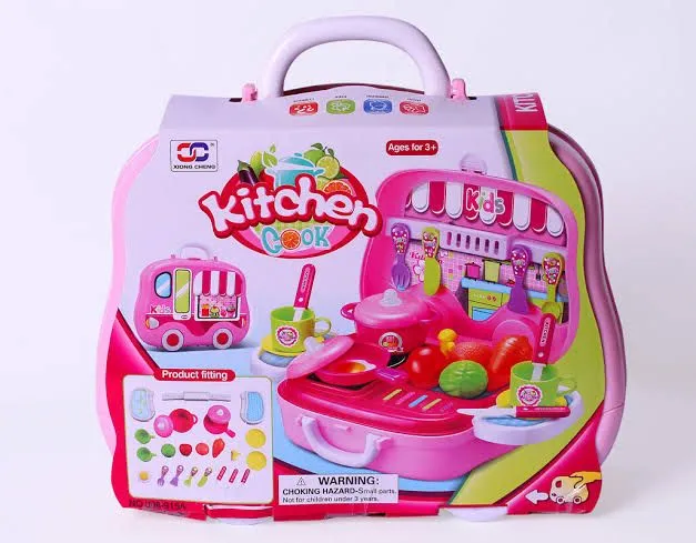Plastic Luxury Kitchen Set Cooking Toy with Briefcase and Accessories Toys For Kids image 6