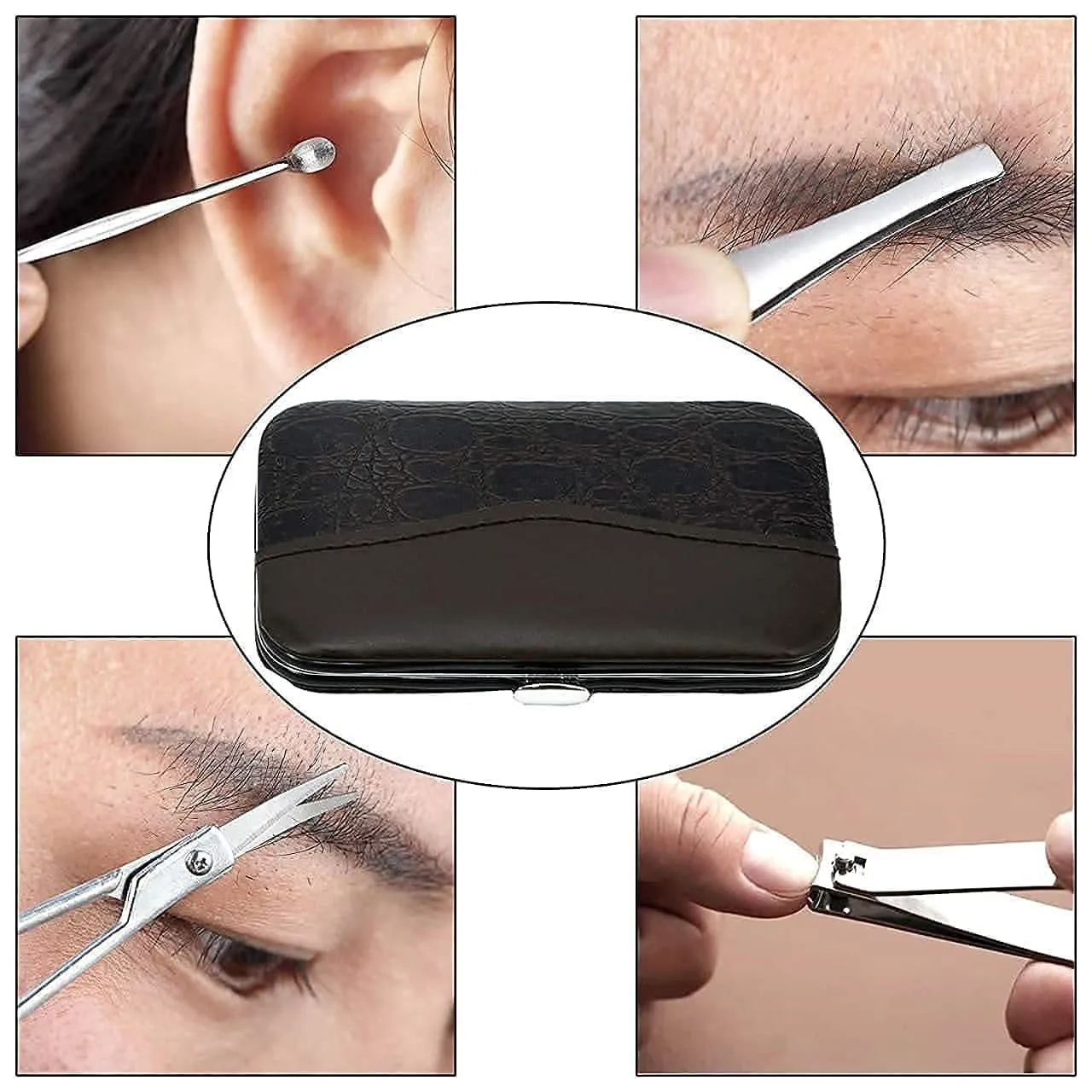 7 In 1 Manicure Kit, Carbon Steel Professional Pedicure Kit, Nail Scissors Grooming Kit with Leather Travel Case, Men Women Manicure Pedicure Kit, Nail Care Tool For Home Use image 8