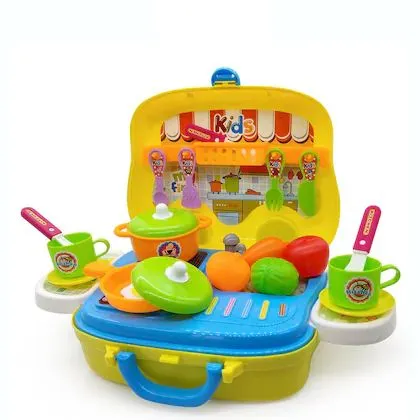 Plastic Luxury Kitchen Set Cooking Toy with Briefcase and Accessories Toys For Kids image 4
