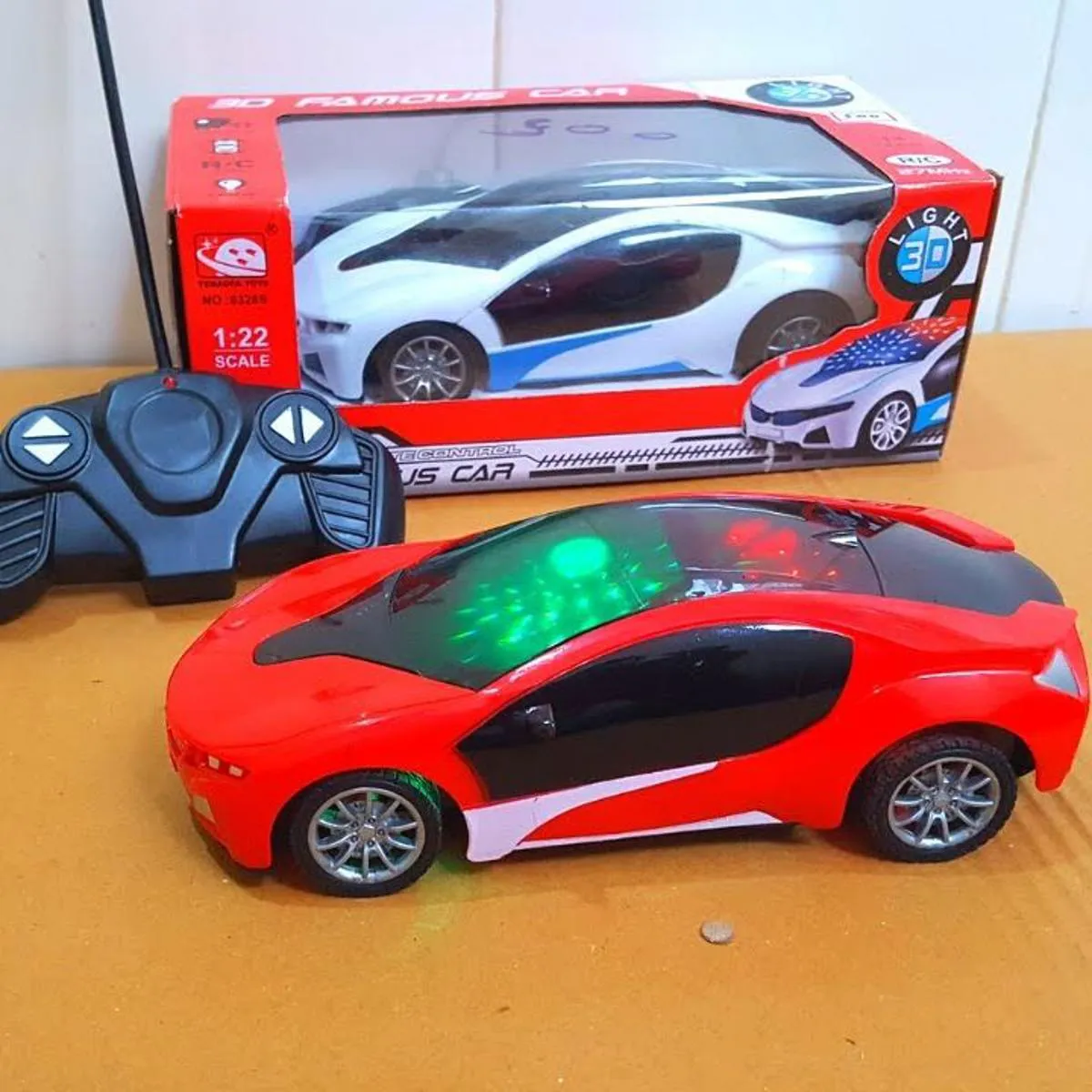 3D Famous Car Remote Control Car With 3D Lights - Rechargeable