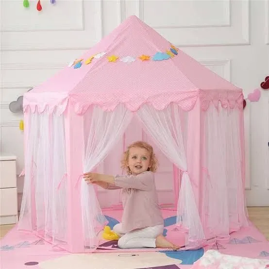 Princess Castle Tent For Girls Fairy Play Tents for Kids Hexagon Playhouse Toys For Children Or Toddlers Indoor Or Outdoor Games
