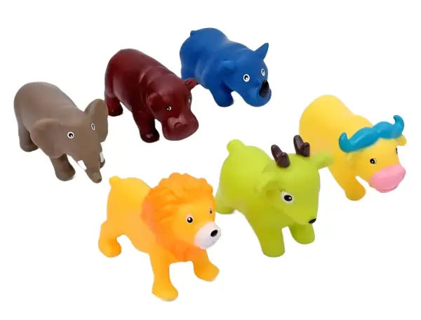 Bathing Equipment Plastic Animal Squeeze Baby Bath Toys For Kids Soft Chu Chu Toys 6 Pes Set